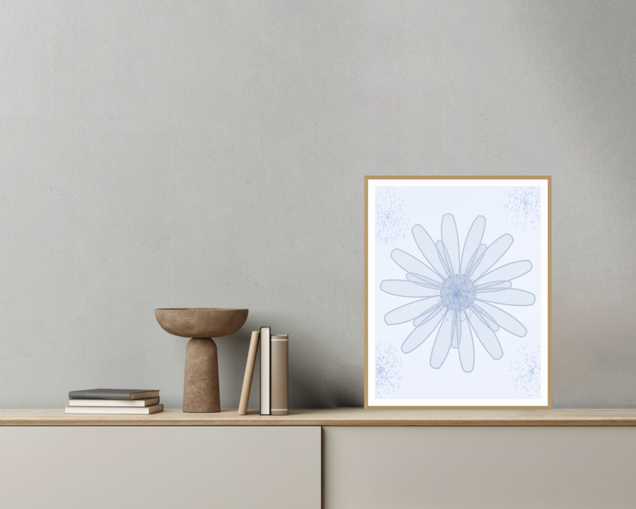 Powder Wave Sunflower Painterly – Limited Edition Painterly Art Print — room scene
