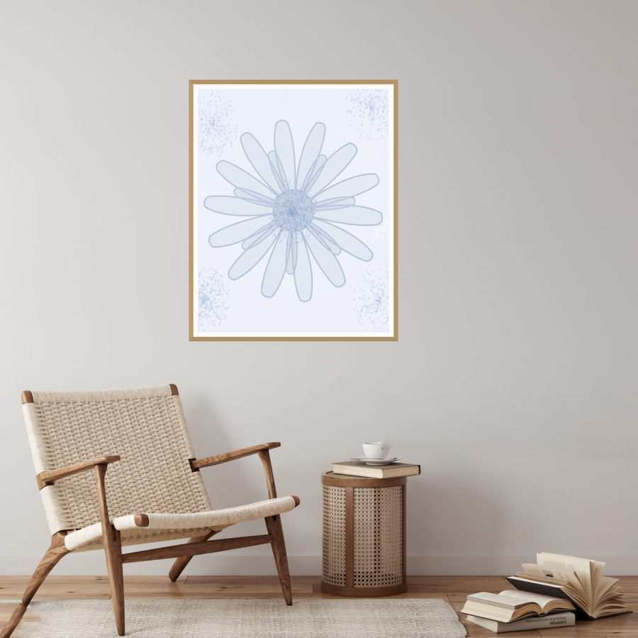 Powder Wave Sunflower Painterly – Limited Edition Painterly Art Print — room scene
