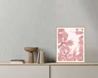 Blush Whisper Ombré Gradient – Premium Ombré Gradient Wall Art Print — Grey wall with bowl