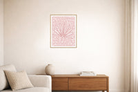Blush Whisper Palm Frond Motif – Limited Edition Motif Art Print — Living room lifestyle