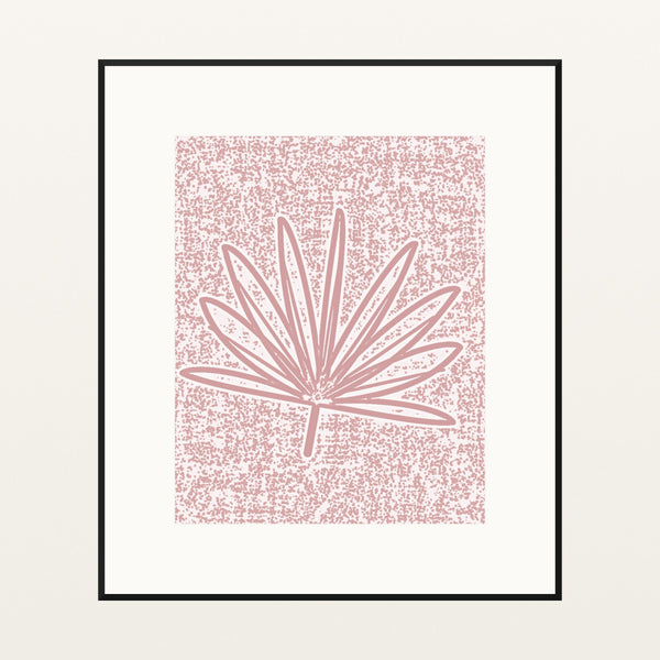Blush Whisper Palm Frond Motif – Limited Edition Motif Art Print — Black gallery mat