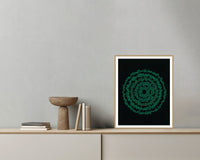 Bold Modern Abstract Wave – Signed 50-Edition Giclée Print for Gallery Walls — Grey wall with bowl