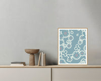 Bold Modern Floral – Limited Edition Floral Art Print — Grey wall with bowl