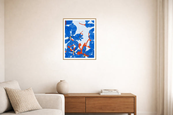 Bold Modern Ombré Gradient – Premium Ombré Gradient Wall Art Print — Living room lifestyle