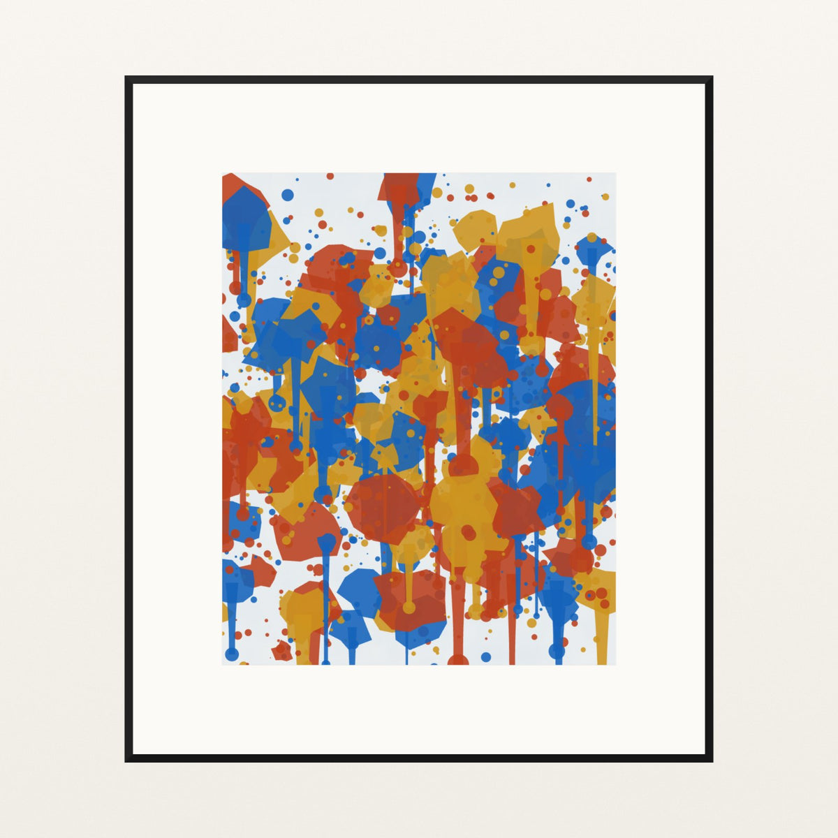 Bold Modern Paint Splatter – Signed 50-Edition Giclée Print for Gallery Walls — Black gallery mat