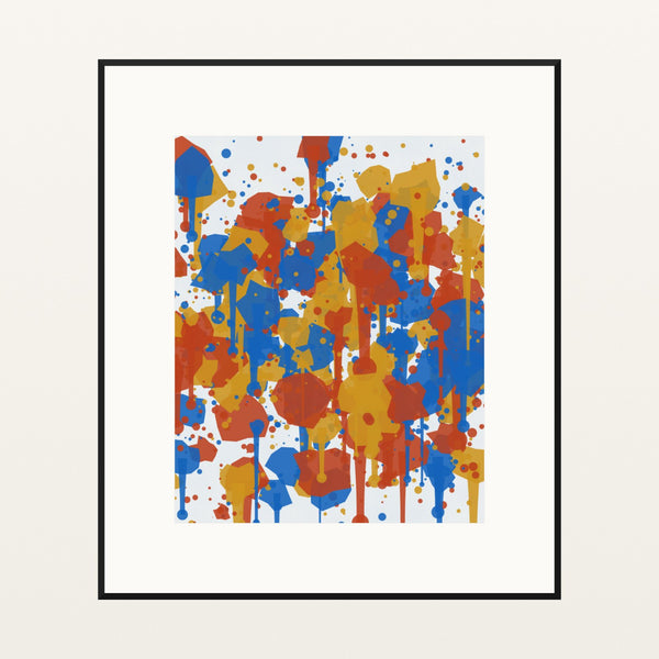 Bold Modern Paint Splatter – Signed 50-Edition Giclée Print for Gallery Walls — Black gallery mat