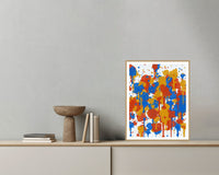 Bold Modern Paint Splatter – Signed 50-Edition Giclée Print for Gallery Walls — Grey wall with bowl