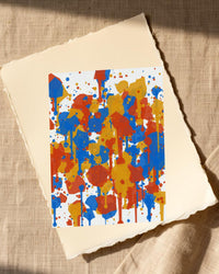 Bold Modern Paint Splatter – Signed 50-Edition Giclée Print for Gallery Walls — Paper/edge detail