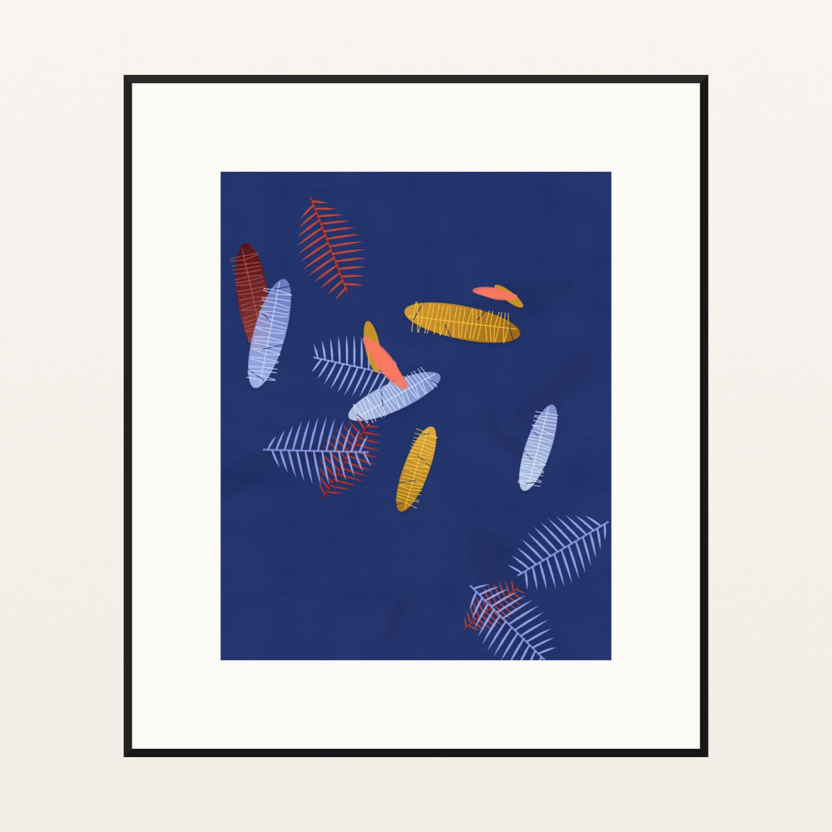 Cadmium & Ultramarine Ombré Gradient – Premium Ombré Gradient Wall Art Print — Black gallery mat