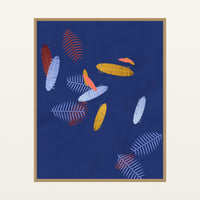 Cadmium & Ultramarine Ombré Gradient – Premium Ombré Gradient Wall Art Print — Floating natural frame