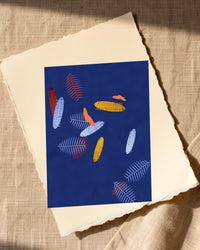 Cadmium & Ultramarine Ombré Gradient – Premium Ombré Gradient Wall Art Print — Paper/edge detail