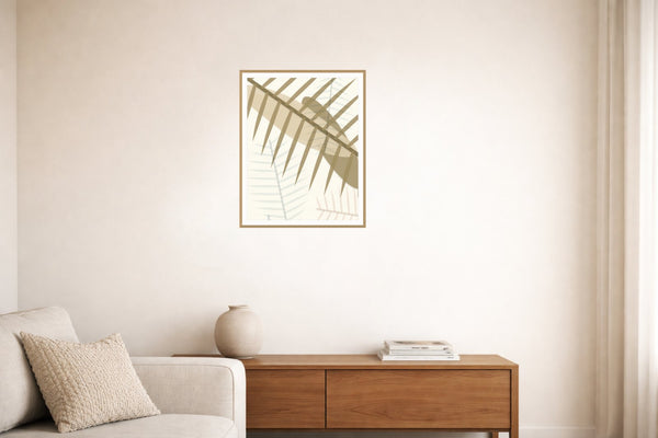 Champagne Haze Ombré Gradient – Signed 50-Edition Giclée Print for Gallery Walls — Living room lifestyle