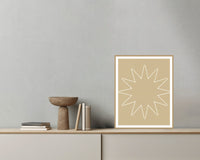 Champagne Haze Ombré Gradient – Signed 50-Edition Giclée Print for Gallery Walls — Grey wall with bowl
