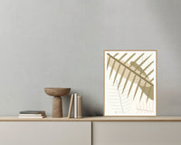 Champagne Haze Ombré Gradient – Signed 50-Edition Giclée Print for Gallery Walls — Grey wall with bowl
