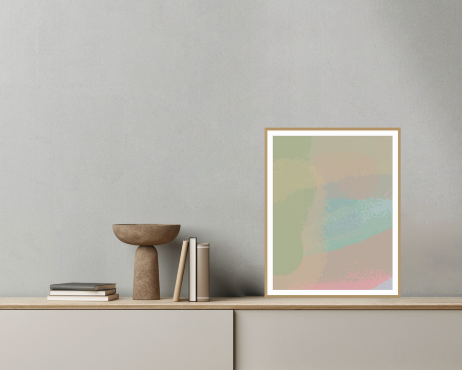 Original Dusty Periwinkle Organic Texture Painting Download for Home Decor — room scene