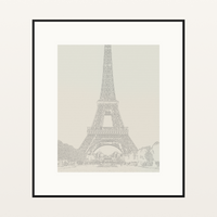 Natural Eiffel Tower Line Art Print