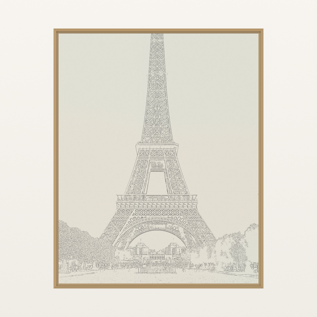 Natural Eiffel Tower Line Art Print