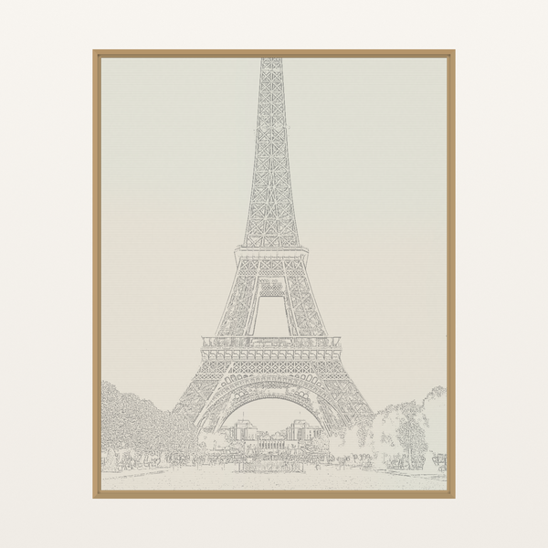 Natural Eiffel Tower Line Art Print
