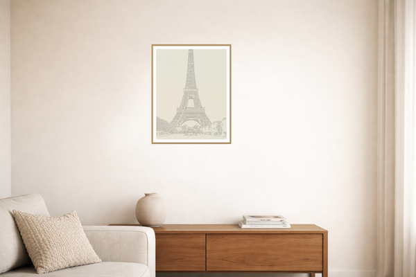 Natural Eiffel Tower Line Art Print