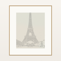 Natural Eiffel Tower Line Art Print