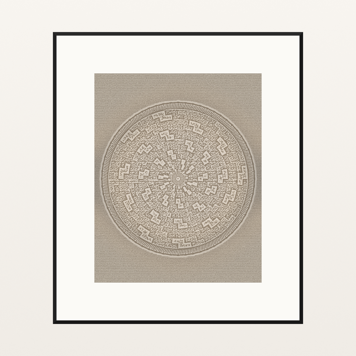 Chevron Tray Warm Linen Art Print