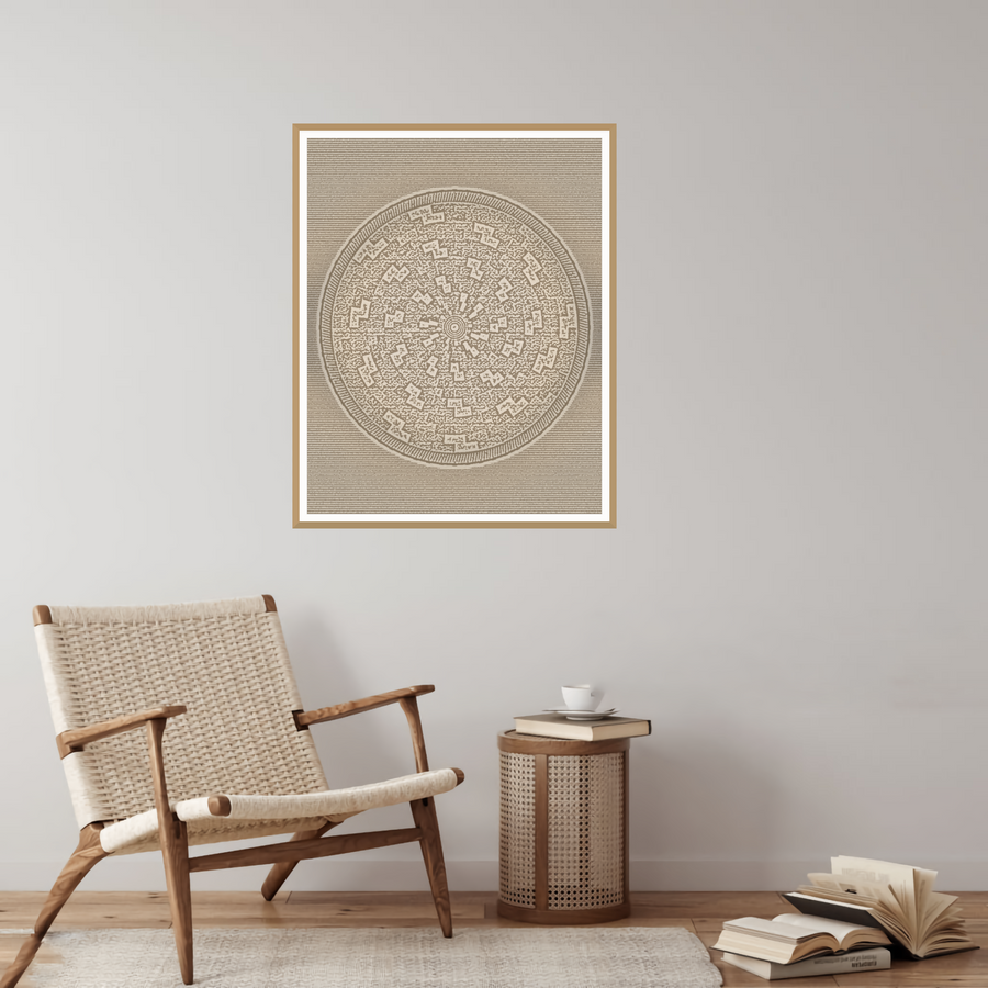 Chevron Tray Warm Linen Art Print — room scene