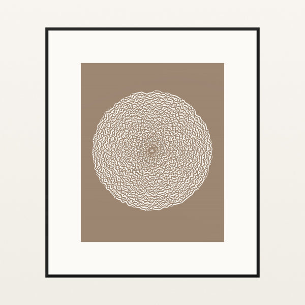 Clay Beige Abstract Wave – Signed 50-Edition Giclée Print for Gallery Walls — Black gallery mat