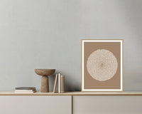 Clay Beige Abstract Wave – Signed 50-Edition Giclée Print for Gallery Walls — Grey wall with bowl