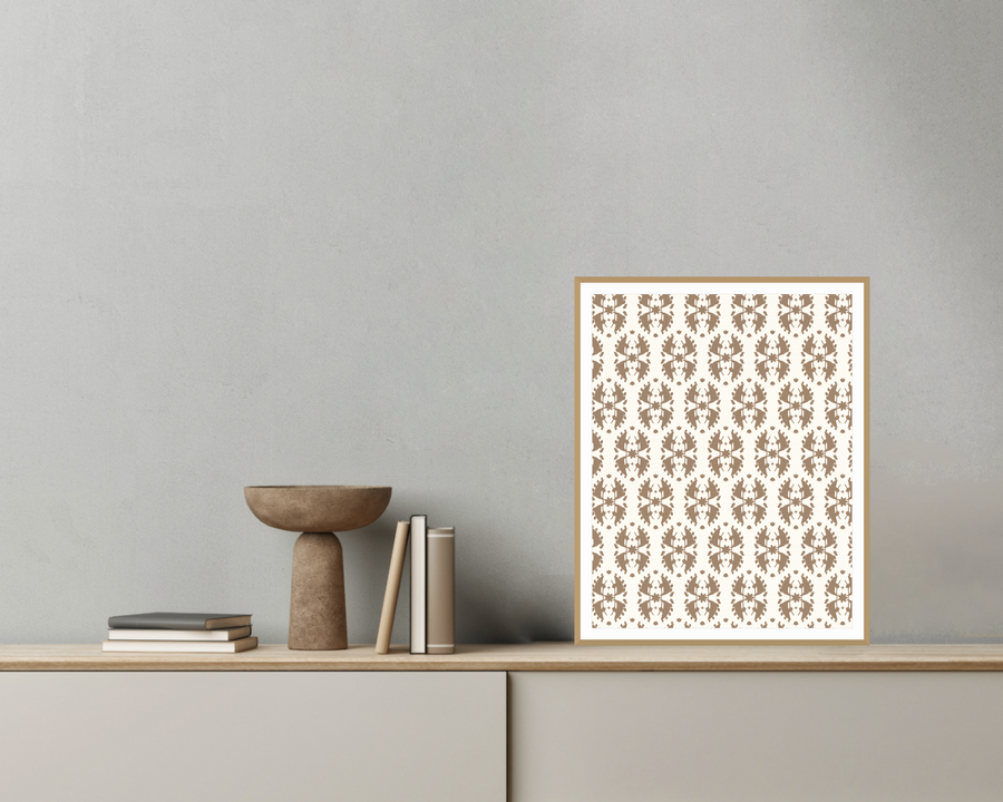 Clay Beige Damask – Limited Edition Clay Beige Damask Art Print — room scene