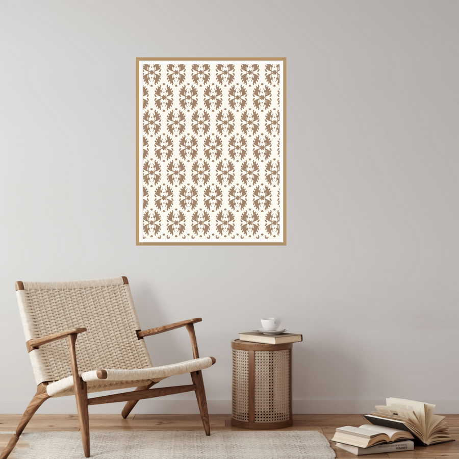 Clay Beige Damask – Limited Edition Clay Beige Damask Art Print — room scene