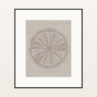 Zulu Sunburst: Aged Indigo Basketweave Organic Texture Wall Art