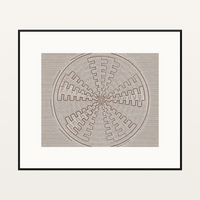 Zulu Sunburst: Aged Indigo Basketweave Organic Texture Wall Art