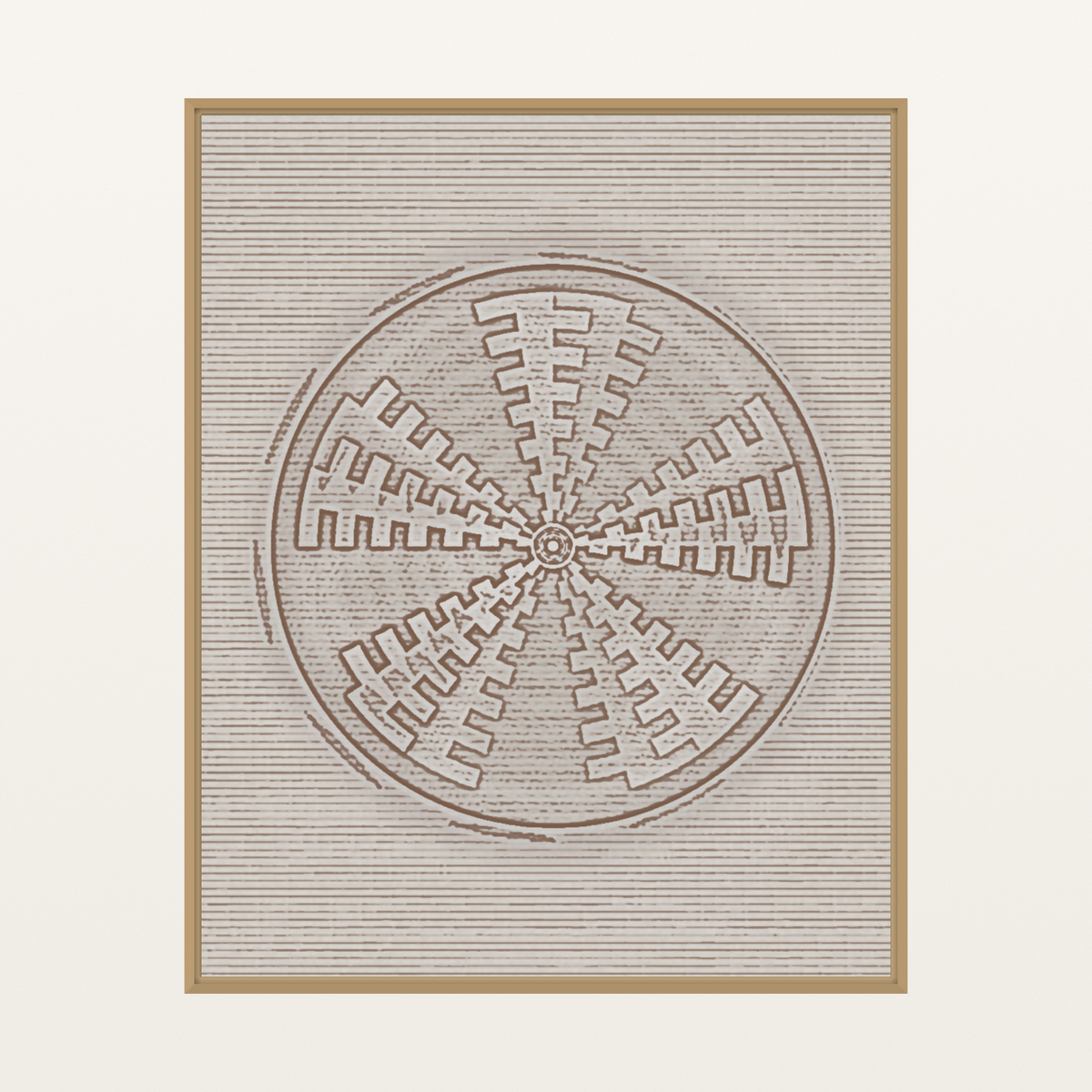 Zulu Sunburst: Aged Indigo Basketweave Organic Texture Wall Art