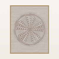 Zulu Sunburst: Aged Indigo Basketweave Organic Texture Wall Art
