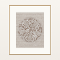 Zulu Sunburst: Aged Indigo Basketweave Organic Texture Wall Art