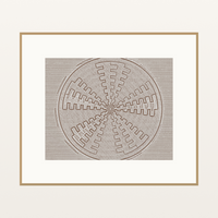 Zulu Sunburst: Aged Indigo Basketweave Organic Texture Wall Art