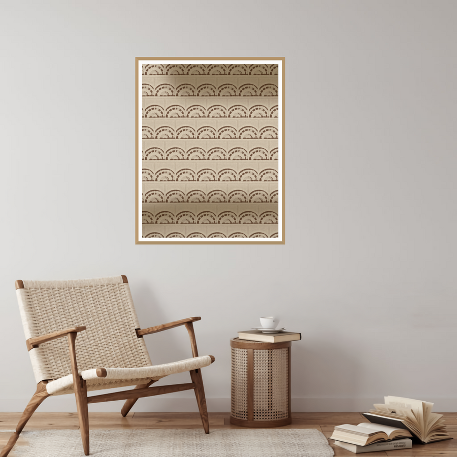 Warm Earth Watercolor-wash Line Art Print  – Limited Edition — room scene