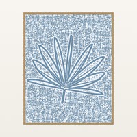 Coastal Chalk Palm Frond Motif – Limited Edition Motif Art Print — Floating natural frame