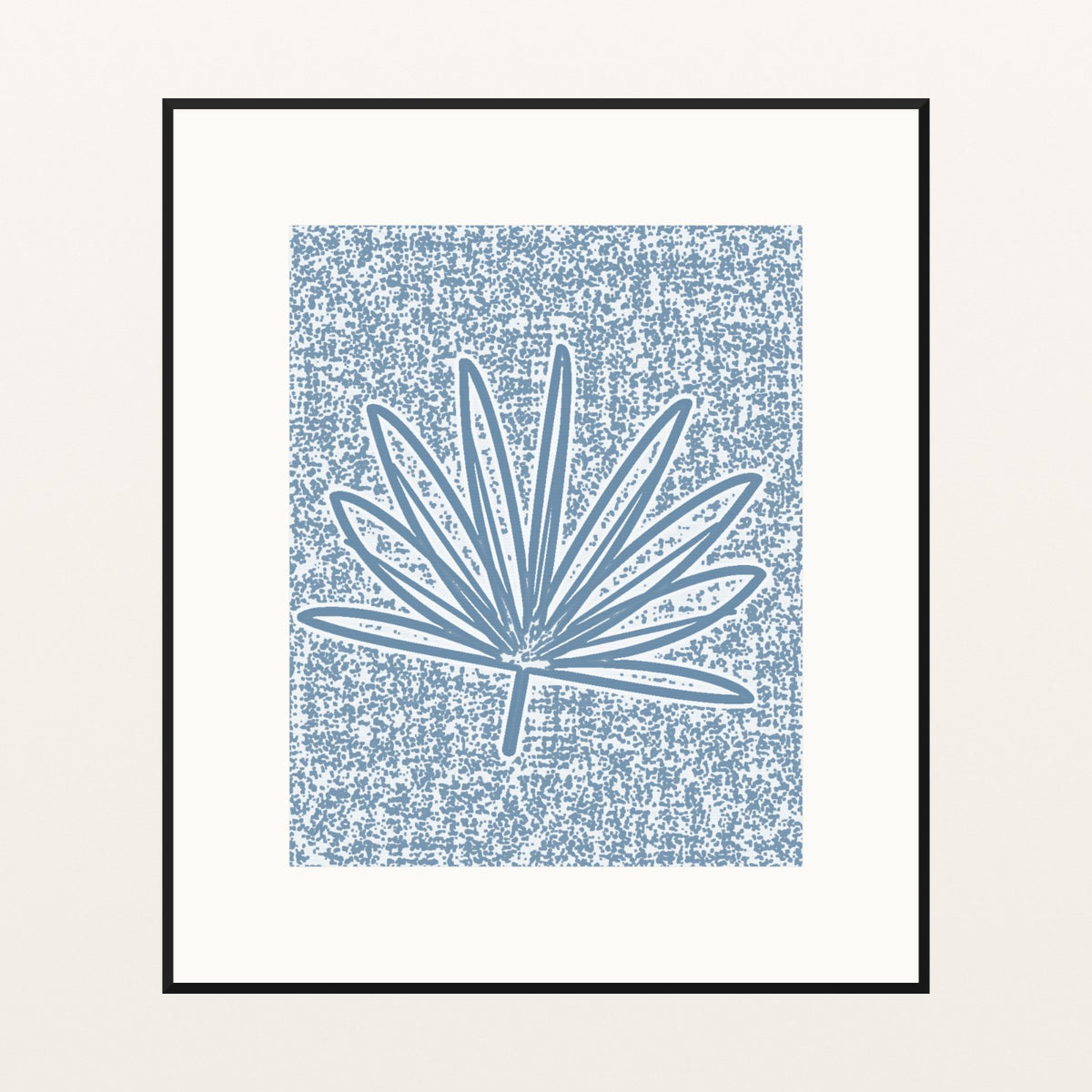Coastal Chalk Palm Frond Motif – Limited Edition Motif Art Print — Black gallery mat