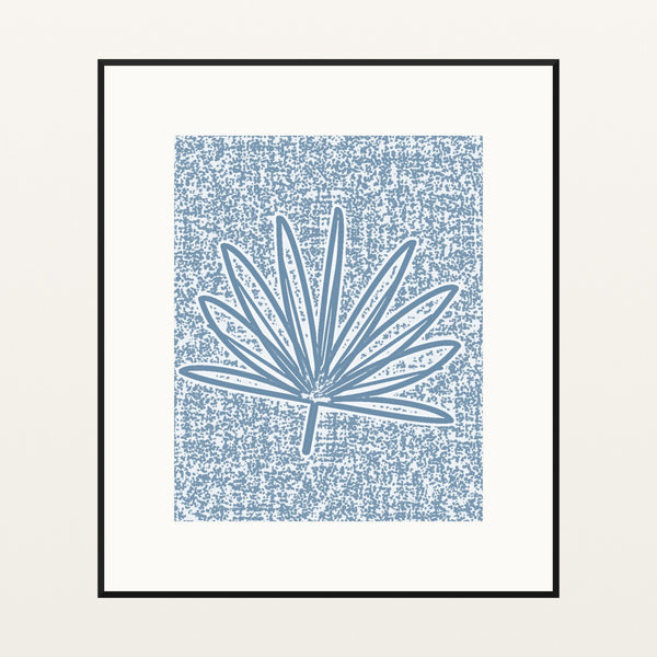 Coastal Chalk Palm Frond Motif – Limited Edition Motif Art Print — Black gallery mat