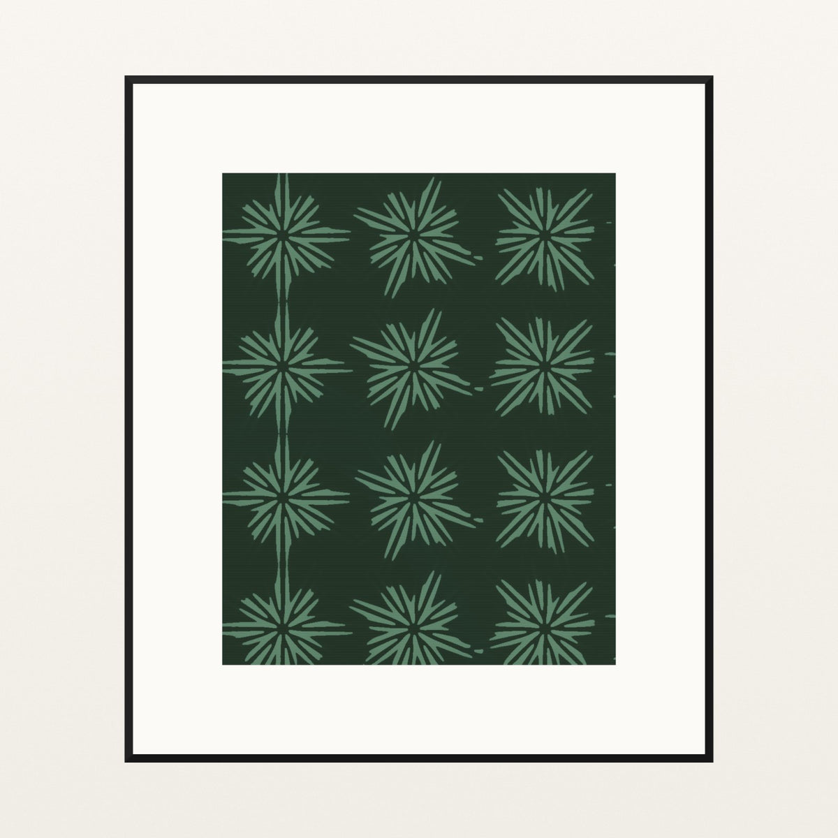 Cool Ocean Art Deco – Limited Edition Art Deco Art Print — Black gallery mat