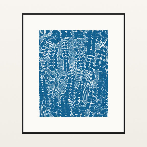 Cool Ocean Botanical – Signed 50-Edition Giclée Print for Gallery Walls — Black gallery mat
