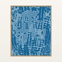 Cool Ocean Botanical – Signed 50-Edition Giclée Print for Gallery Walls — Floating natural frame