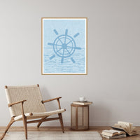 Cool Ocean Sketch-filter Ship's Wheel – Premium Sketch-filter Wall Art Print — Reading nook