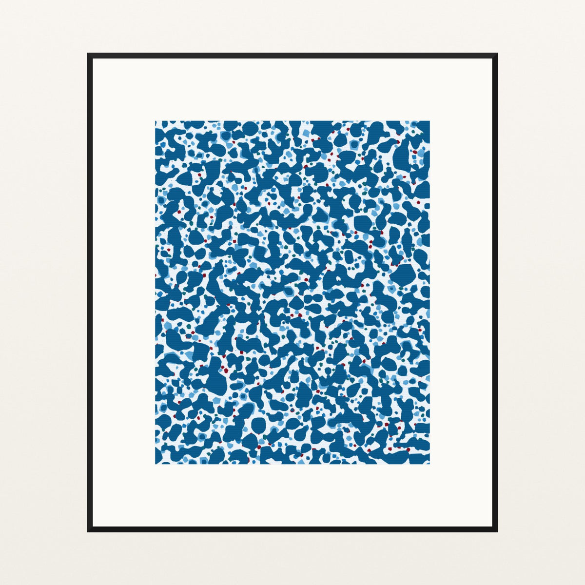 Cool Ocean Terrazzo – Signed 50-Edition Giclée Print for Gallery Walls — Black gallery mat
