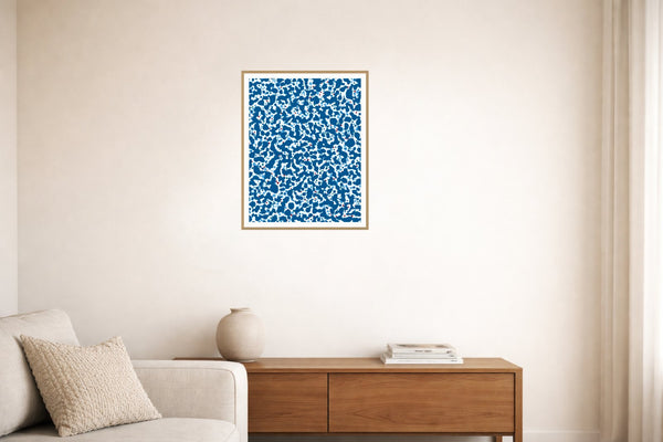 Cool Ocean Terrazzo – Signed 50-Edition Giclée Print for Gallery Walls — Living room lifestyle