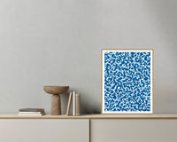 Cool Ocean Terrazzo – Signed 50-Edition Giclée Print for Gallery Walls — Grey wall with bowl