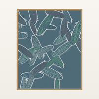 Cool Ocean Tropical – Signed 50-Edition Giclée Print for Gallery Walls — Floating natural frame