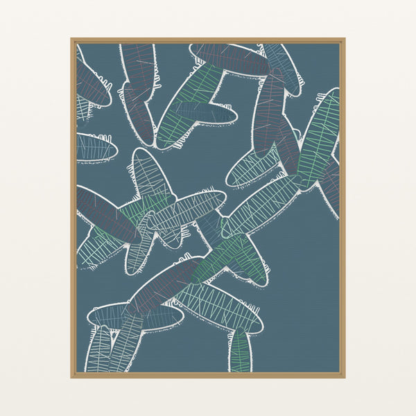 Cool Ocean Tropical – Signed 50-Edition Giclée Print for Gallery Walls — Floating natural frame