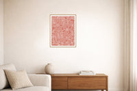 Coral Sand Botanical – Signed 50-Edition Giclée Print for Gallery Walls — Living room lifestyle